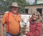 Carl and Ann Bradbury of Ridge Valley Alpaca Ranch and Friend